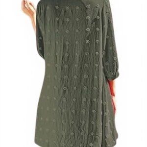 Olive Green Textured Lightweight Summer Cardigan